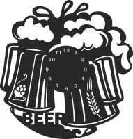 Beer wall clock - For Laser Cut DXF CDR SVG Files - free download